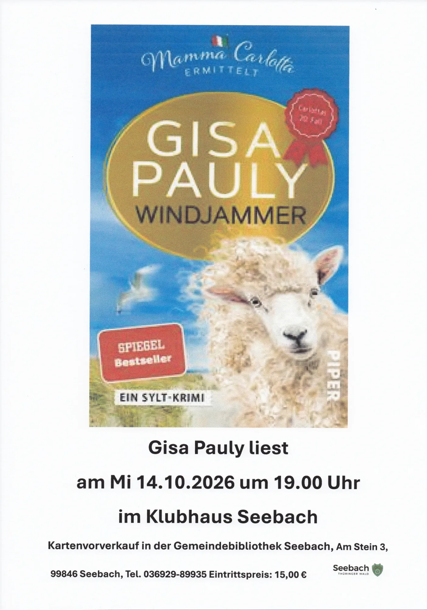 Buchcover und Veranstaltungshinweise
